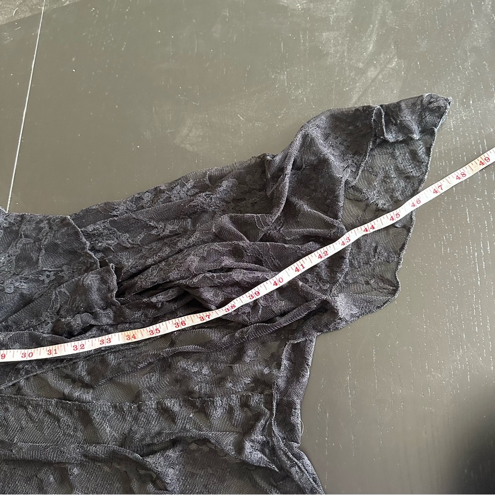 Vintage Ethos Duster Black Lace Floral Whimsigoth Goth Fairy Mesh Flare Sleeve - Picture 13 of 15